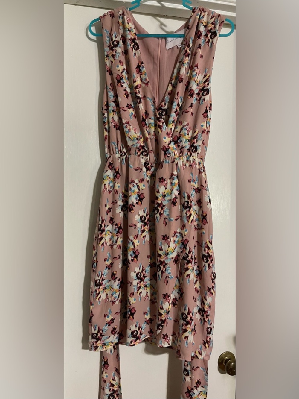 CHARLES HENRY Floral Faux Wrap Dress Size Large